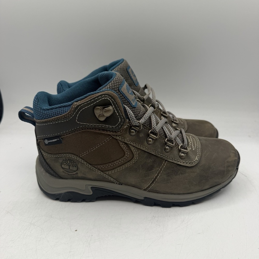 Timberland Mt Maddsen Mid Hiking Boots Womens Sz 6 Brown Leather Waterproof